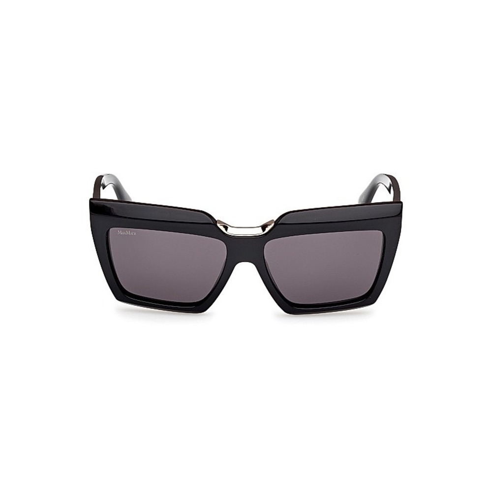 Max Mara Spark-7 Rectangular Sunglasses Black Acetate MM0137 01A 56mm New